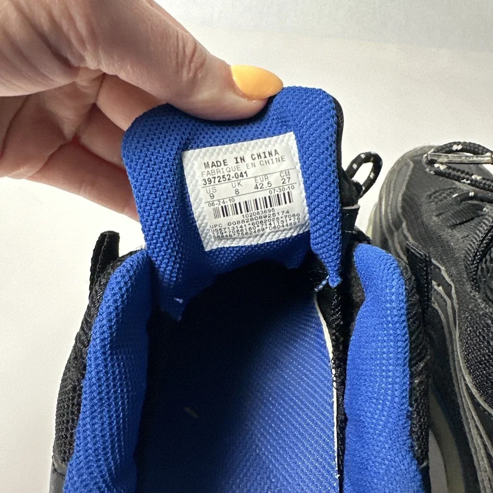 Nike Air Max 97 Triple Black And Blue Mens Size 9 2010 397252-041 Sneaker